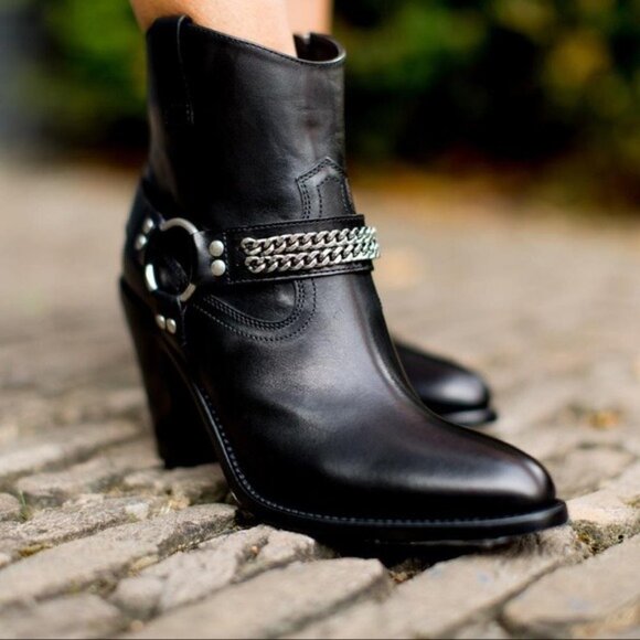 Saint Laurent Curtis Chain Ankle Boots 37.5 7.5 - Picture 7 of 11